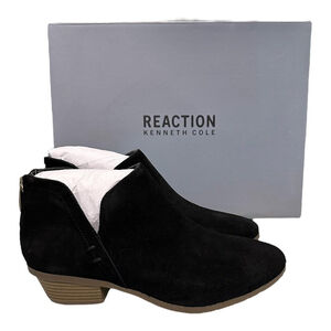 Kenneth Cole Reaction Sight Away Boots Womens 6 Black Suede Ankle Booties